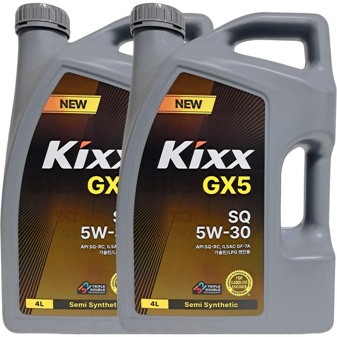 GS칼텍스 Kixx GX5 SQ 5W-30 4리터 가솔린 엔진오일, 5w30, 2개, 4L