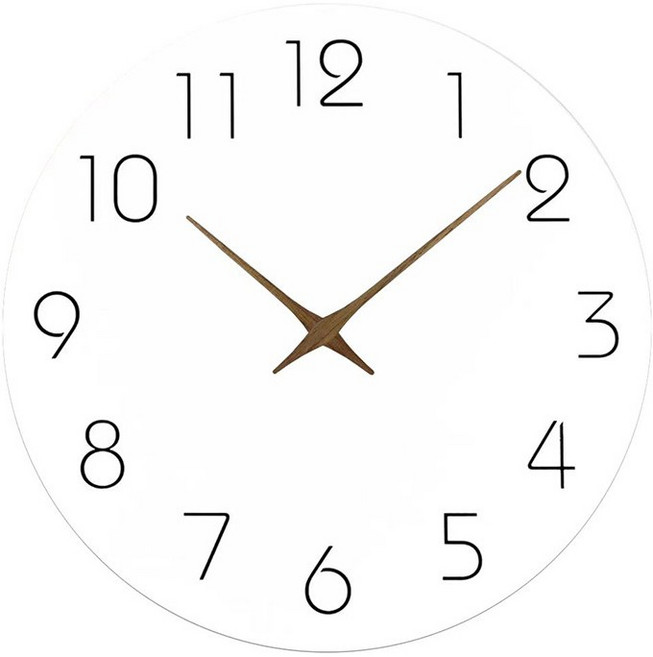 리빙쉘 모던 클리어 무소음 벽시계 거실 시계 30cm 2종, 화이트