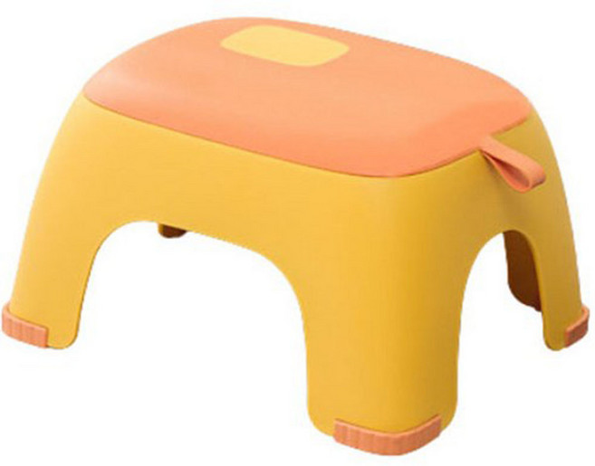 투톤 고리 플라스틱 작은 의자 라지, 오렌지옐로우, 1개