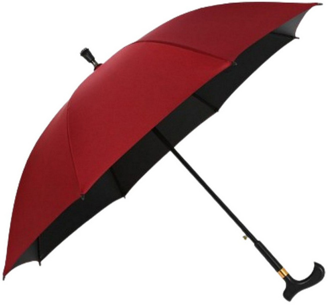 마샤투 어르신 지팡이 우산 미끄럼방지 스틱, 와인, 1개