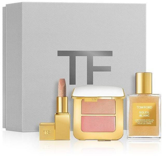 톰 포드 쏠레이 3종 기프트 세트 립밤 치크팔레트 바디오일, 1개
