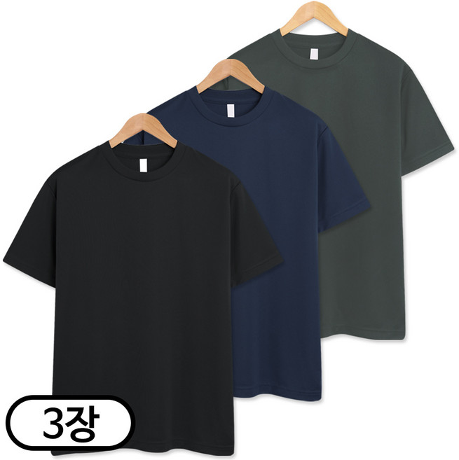 3장 세트 드라이 라운드 쿨티셔츠 남녀공용 기능성 반팔티 냉감 반팔 반팔티 (SCC5274PT)