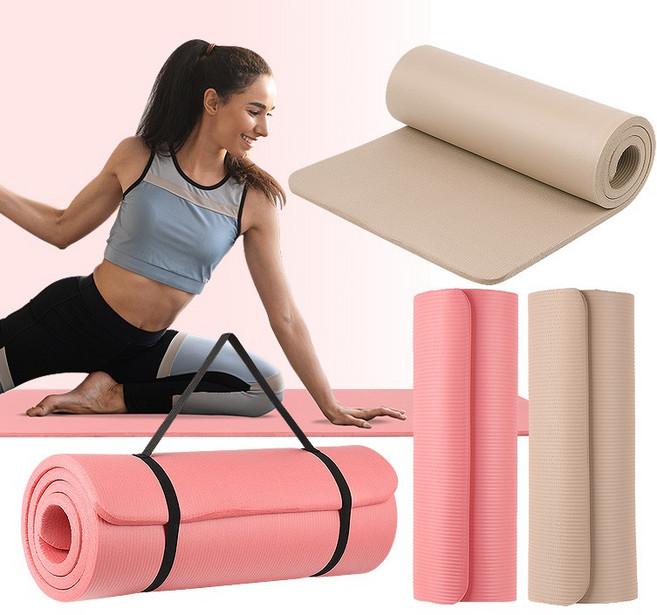 위드홈즈 안미끄러지는 실내 운동 매트 두꺼운 홈트매트, 크림베이지