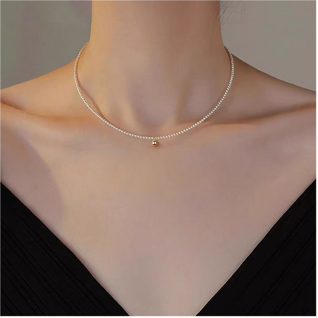 FANSYLI 미니진주목걸이 도금 플래팅 하트 원포인트 펜던트 진주 비즈 초커목걸이 쇄골목걸이 여자친구생일선물 20250309J018