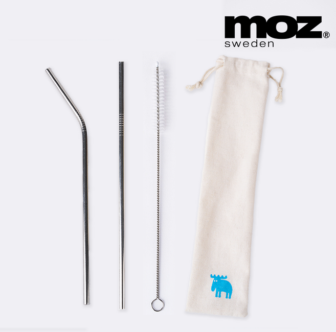 MOZ 스웨덴 316 스테인레스 빨대 세척솔 파우치 SET, 1개, 1세트