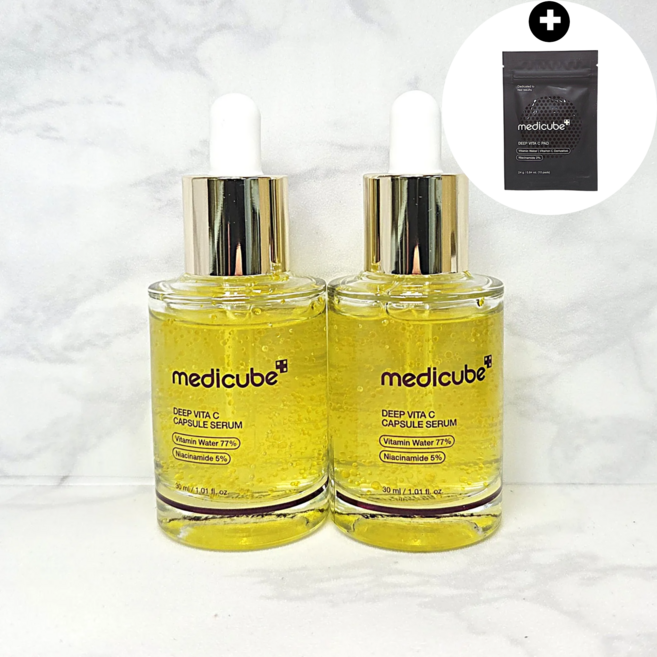 1+1 메디큐브 딥 비타C 캡슐 기미 미백 세럼 30ml (딥 비타C 패드10매 증정), 2개