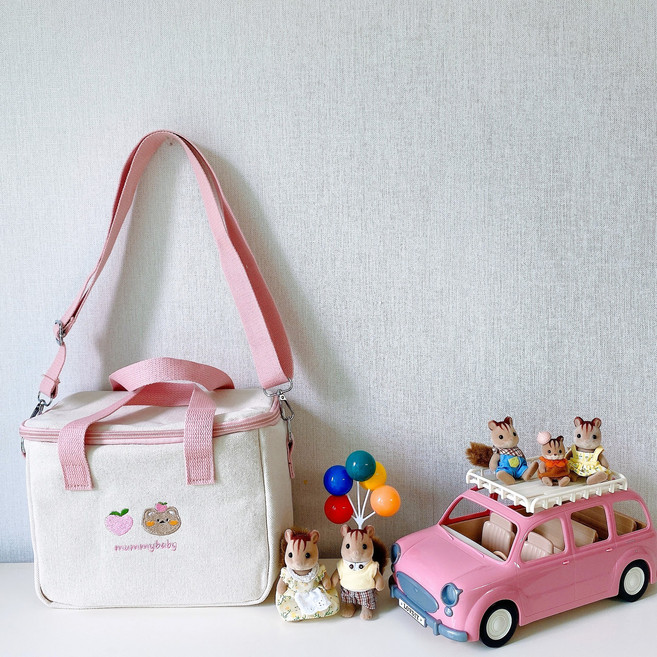 스테디캘리 귀여운 기저귀 보냉백 도시락 가방, 핑크, 1개