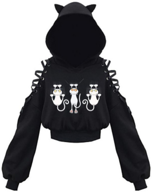 티류으스 일본 스타일 코스프레 의상 갸루옷 지뢰계 메이드복 고스룩 펑크 비대칭 고양이 테마 할로윈 파티 컨셉룩 CQ