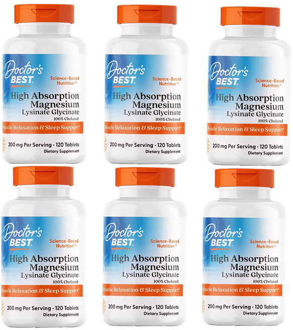 6통 닥터스베스트 마그네슘 200mg 120타블렛 킬레이트 마그네슘, 120정