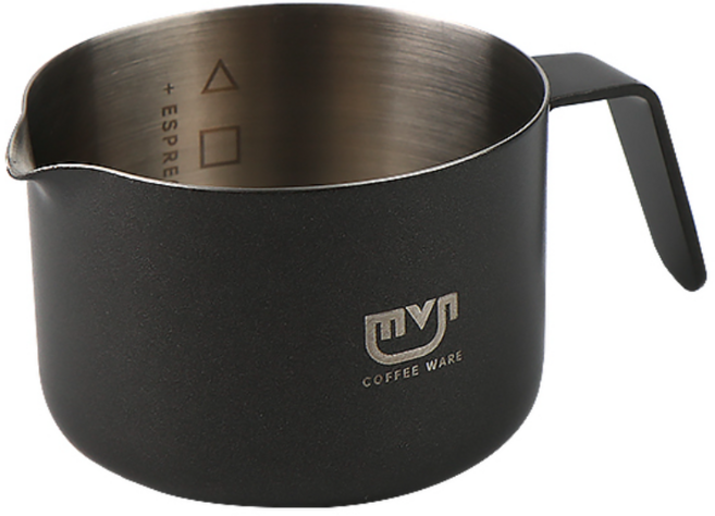 [KOCORP] 코콥 [무브나] MUVNA 미니 벨크리머 | 커피 에소프레소 샷잔 | 파스텔 | 눈금형 30 45 60ml | 1개 스테인리스 유니크, 블랙