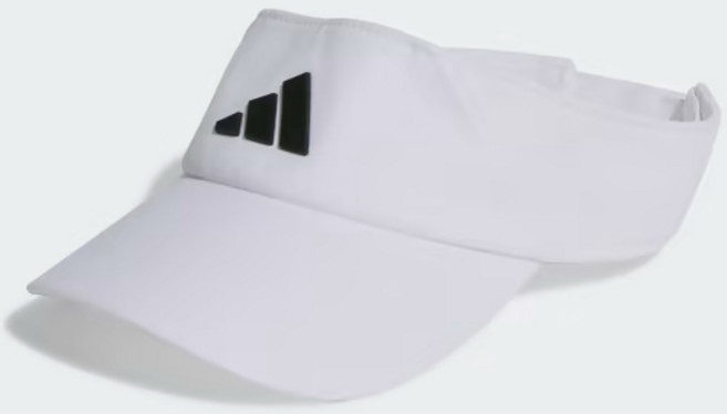 아디다스 남성용 에어로레디 바이저 선캡, 화이트, 1개