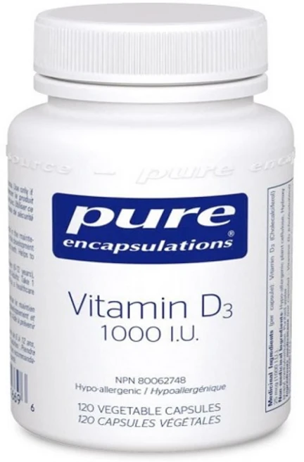 Pure Encapsulations 비타민 D3 영양제 Vitamin D3 1 000IU 120정, 1개 - 쿠팡