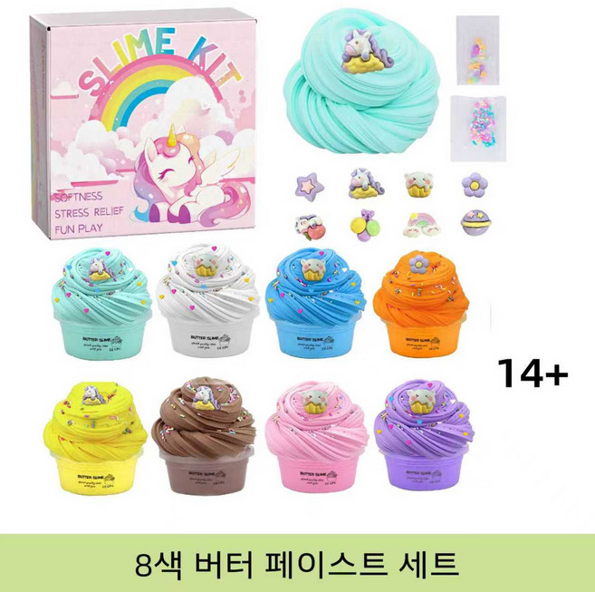 [블리밍슬라임] 색 점토 버터 세트 8개 Slime, 1개, 313g, 다 색