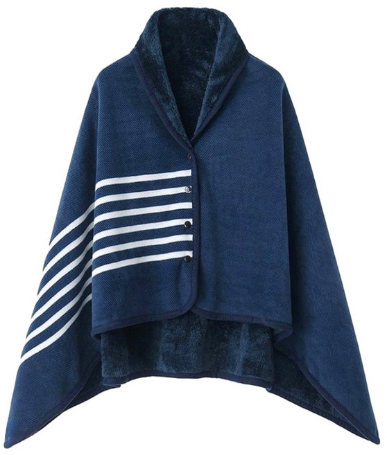 미소라인F 대형 똑딱이 망토담요 140x100cm 무릎담요 치마담요