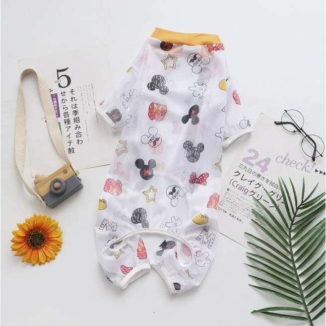 위드레오 강아지 메시 올인원 털빠짐방지 강아지진드기 망사옷, 1개, 화이트