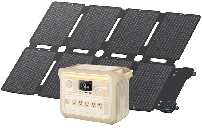 Anker Solix C1000 Portable Power Station with Anker Solix PS100 Compact Portable Solar Panel 1056Wh, 1개, NO