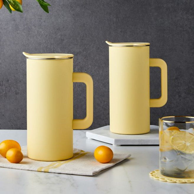 스텐물병 냉장고물병 1.5L 2P세트 옐로우 스테인리스304