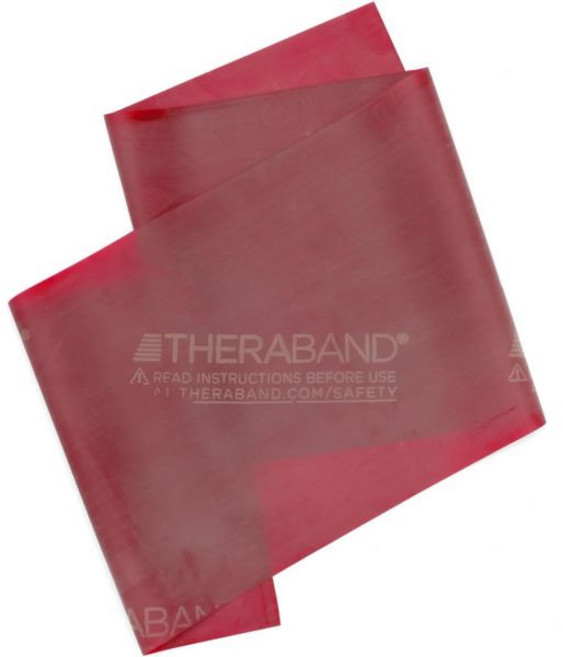 Theraband테라밴드 저항 밴드 세트 다리 엉덩이 팔 어깨용 탄성 7개 팩 � 개인 플랫 운동 6개 전문 라텍스 재활 초보자부터 엘리트 7단계, Red – Medium, 1개