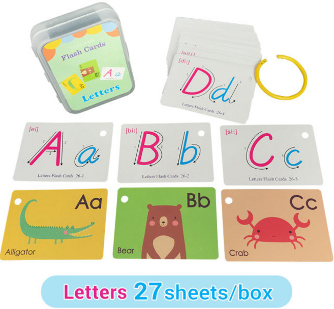 어린이 알파벳 카드 영어카드게임 유아 영어 단어 파닉스 카드, Animals alphabet