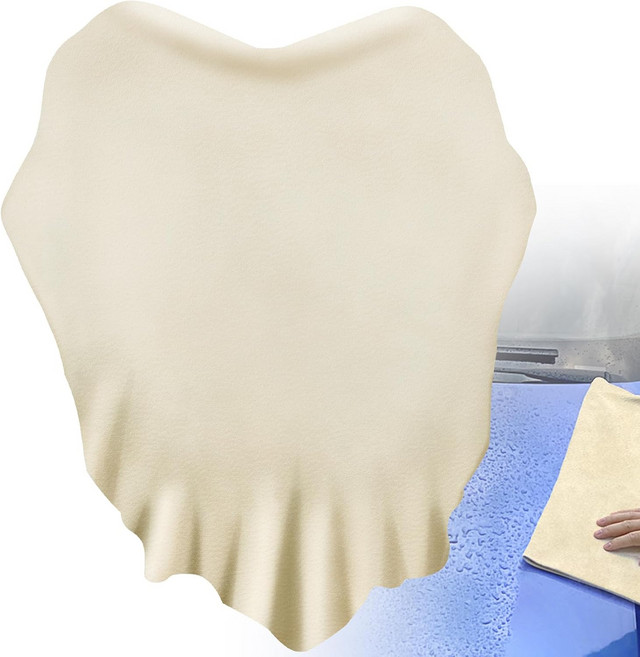 자동차용 샤모아 천 세차 건조 타월 초대형 35.4인치 X 23.6인치5.8제곱피트 고흡수성 보푸라기 없는 헝겊 창문 바닥 캐비닛 테이블용 네이처, 35.4'' X