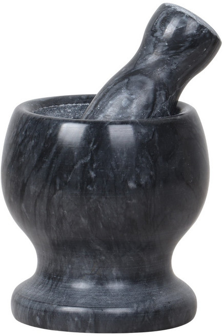 귀월미 대리석 절구 마늘 다지기 양념 분쇄기 다용도 주방용품, 1개, 블랙