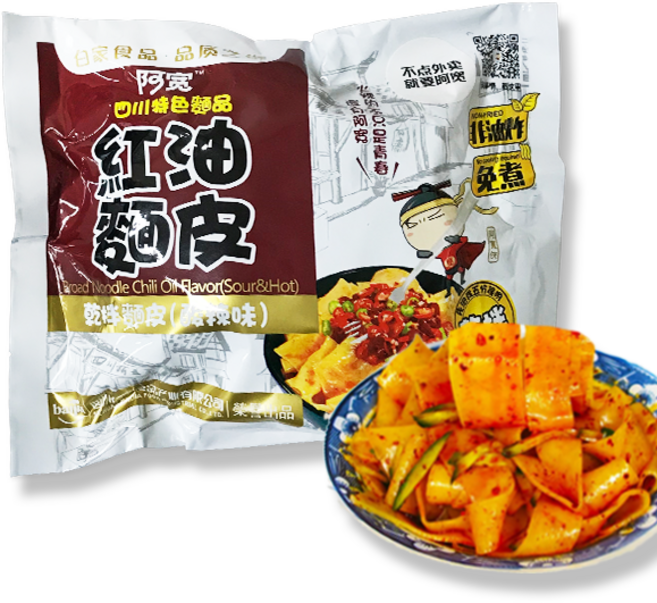 터보마켓 중국식품 홍유면피 홍유비빔면 량피면 쏸라맛 (봉지면), 1개