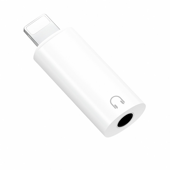 아이폰 라이트닝 외장 마이크 변환 이어폰 8핀 변환 젠더, 1개, 3.5to라이트닝, 2cm