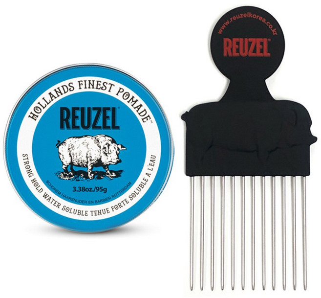 리우젤 블루 수성 하드 포마드 95g + 포마드 전용 빗, 1개