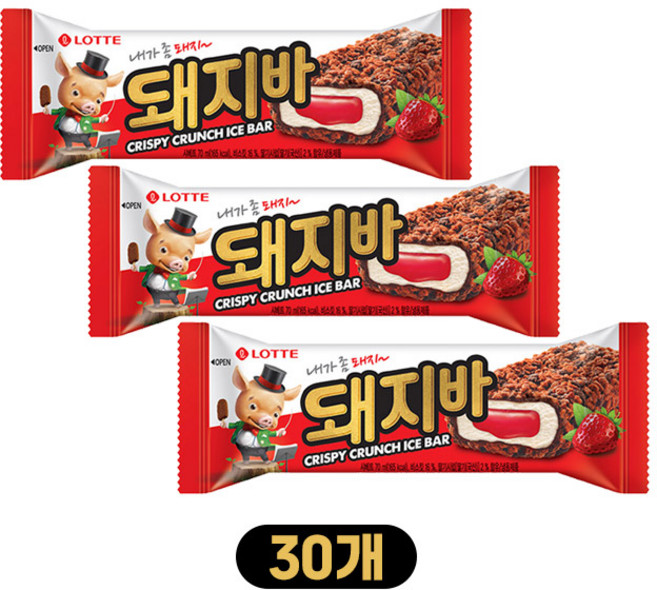 롯데 아이스크림 30개 돼지바, 70ml