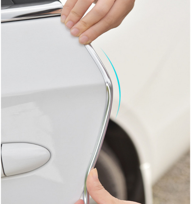 FFM 프리미엄 도어엣지 자동차 문콕방지 도어 몰딩 가드, 5M, 라이트 실버, 1개