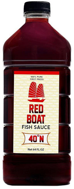 Red Boat 피쉬 소스 | 베트남에서 두 가지 재료로 지속 가능하게 만든 프리미엄 40°N 케토 팔레오 및 전체 30가지 친화적 방부제 없는 글루텐 설탕 프리 1.9L(, 1.9L