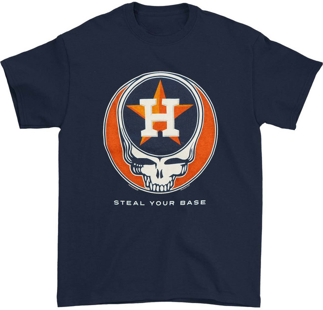 ROCKPANDA Grateful Dead Houston Astros Steal Your Base 반팔티