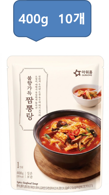 아워홈 불향 가득 짬뽕탕, 400g, 10개