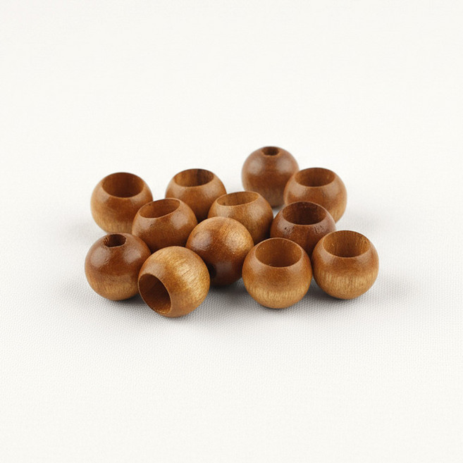 [국산]나무 구슬 우드비즈 구슬 원목 질감 DIY 핸드메이드, 1세트, 나무구슬 2중구멍13mm-(25개)