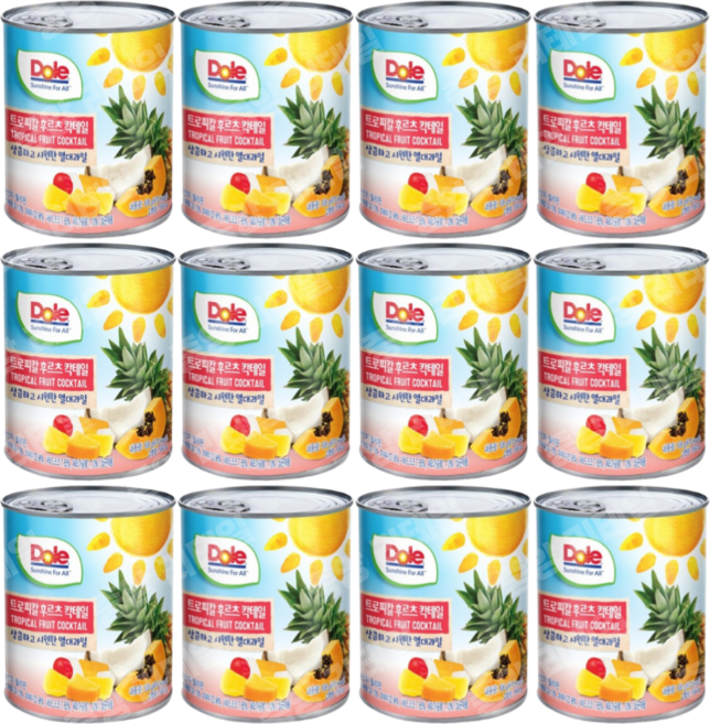 Dole 트로피칼 후르츠칵테일 836gX12개, 836g, 12개
