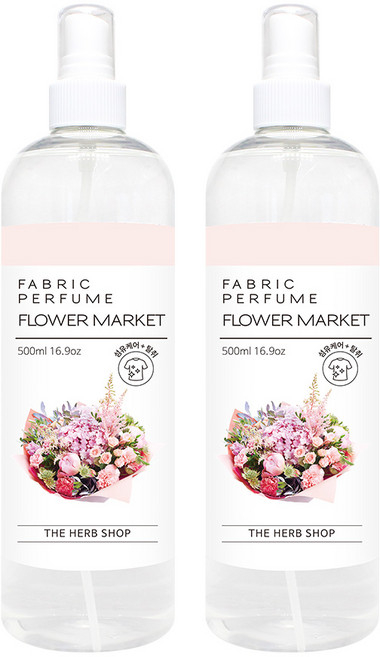 더허브샵 섬유향수, 플라워마켓, 500ml, 2개