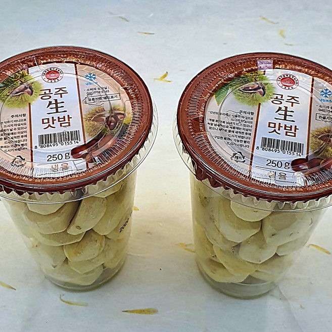 [알찬밤] 2025년 수확 공주알밤 깐밤 컵깐밤 옥광 칼집밤 포르단, 6개, 250g(1개)