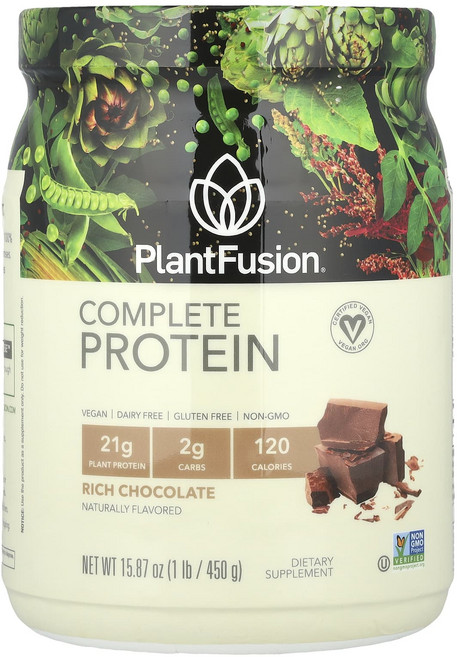 플렌트퓨전 컴플리트 프로틴 진한 초콜릿 450g, 449g, 4개