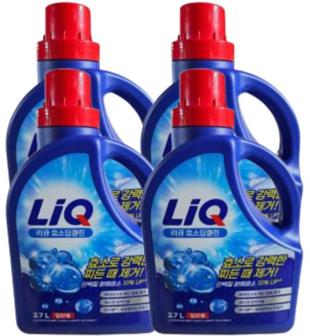 리큐 액체세제 효소 딥클린 2.7L용기 일반용, 2.7L, 4개