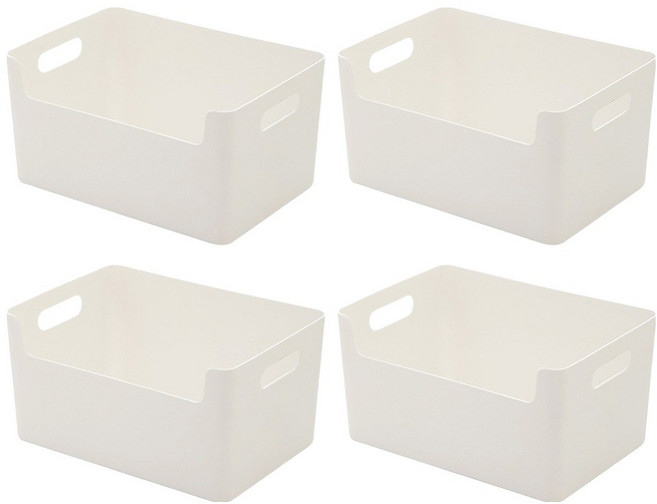 블루인쇼어 팬트리 수납정리함, 화이트, 4개