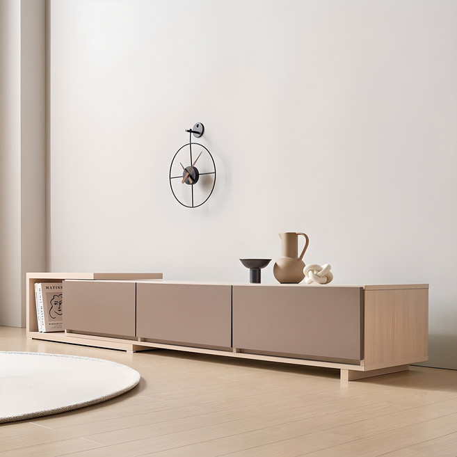 피오레 확장형 거실장 방문설치, 메이플  그레이