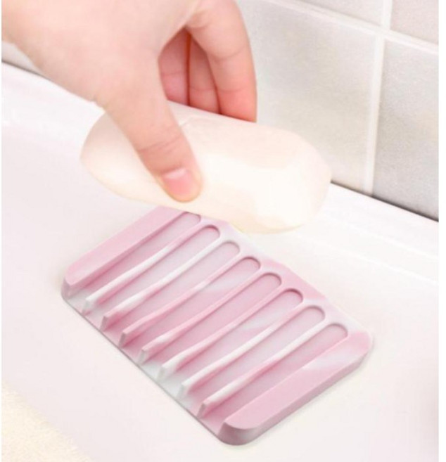 블럭마트 모던 실리콘 비누받침, 화이트, 2개입