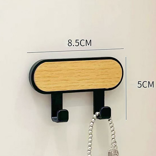 무타공 다용도 벽걸이 후크 1/2/3/4/5구 고리 당돌 현관정리 마스크걸이 선반 옷걸이 행거, 1개, 검정색 이중 후크