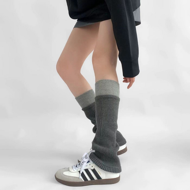 젬버트 여성 겨울 두꺼운 루즈핏 투톤 레그워머 발토시