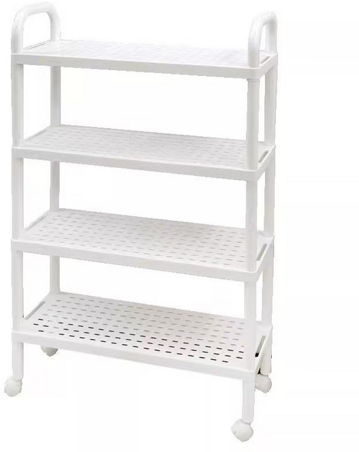 귀월미 2단 3단 4단 이동식 신발 수납장 바퀴형 다용도 선반 좁은 공간 활용, 흰색