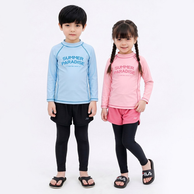 오르웨인 남아 여아 래쉬가드 아동용 수영복 3종 세트