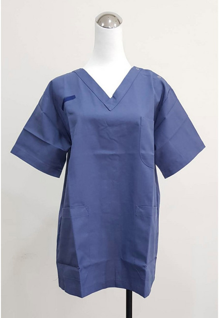 萊亞生活館 V字領刷手服-女款 台灣製, 淺灰藍(全套),XL, 1個