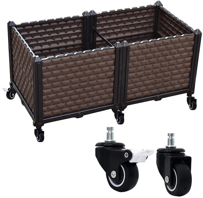 조립식 텃밭, 대형 화분 2칸2단 바퀴형 세트