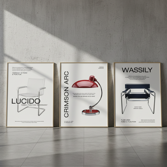 컨티뉴 미드센추리 B 3종 프리미엄 포스터 세트 A3