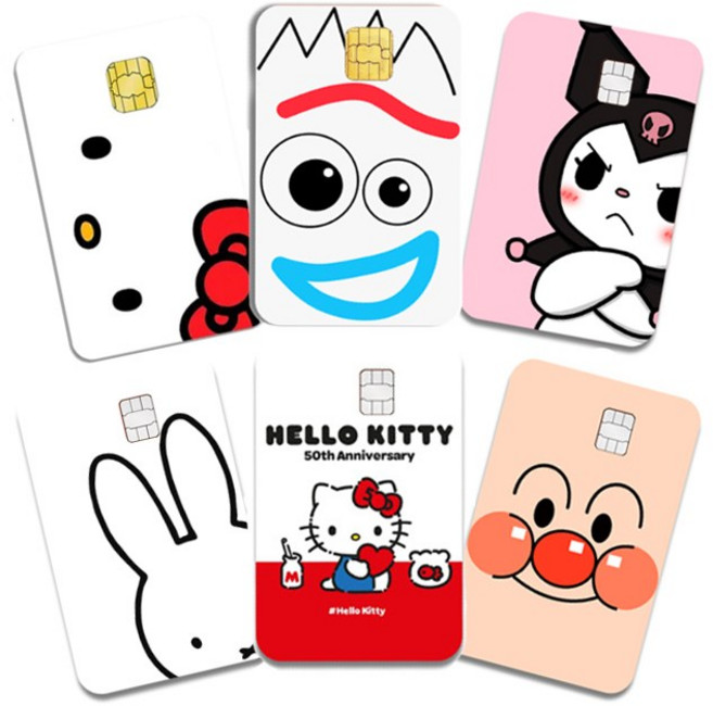 당일발송 체크카드 신용카드 교통카드 카드스티커 카드커스텀 커스텀스티커 리폼 귀여운 친구선물 선물 키티 산리오 쿠로미 오빤쭈 세일러문 미피 호빵맨, 1개, 09_수줍냥이 작은칩